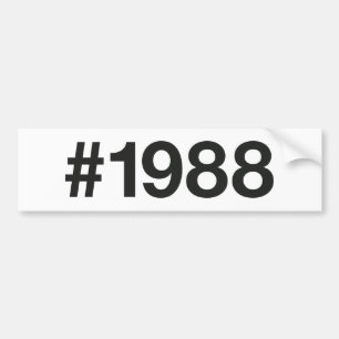 1988 Hashtag 37 Geburtstag Jahrestag Autoaufkleber