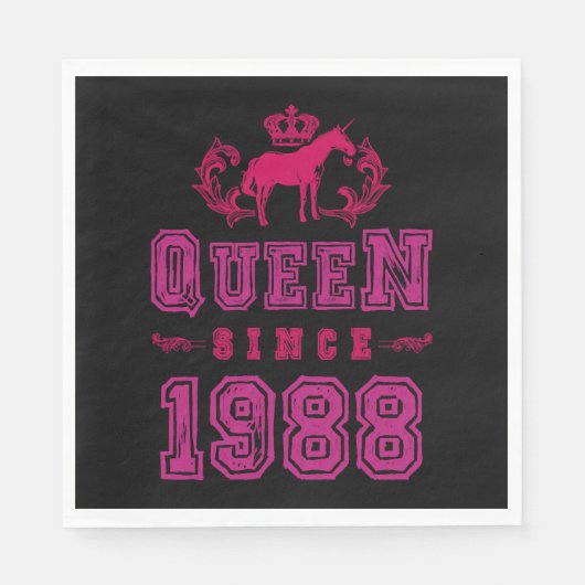 1988 Königin Unicorn Serviette (Vorderseite)