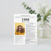 1988 Newspaper Birthday  Postkarte (Stehend Vorderseite)