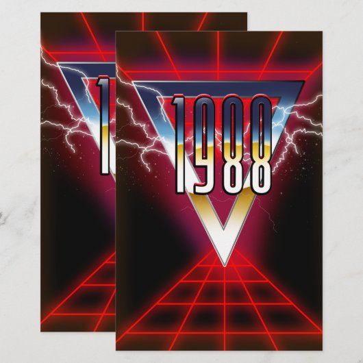 1988 Tech noir Grafik Briefpapier (Vorne/Hinten)