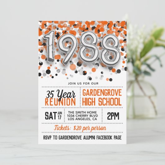 1988 Uni-Wiedersehen Einladung (Stehend Vorderseite)