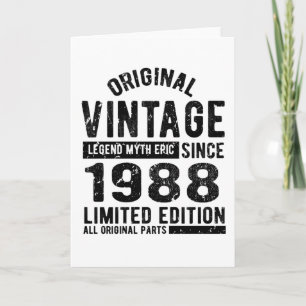 1988 Vintage Geburtstag Karte