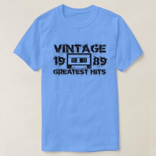 1989 Beste Treffer Vintag Black T-Shirt (Design vorne)