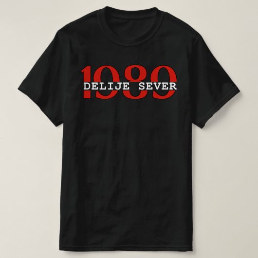 1989 Delije Sever Crveno Beli T-Shirt (Design vorne)