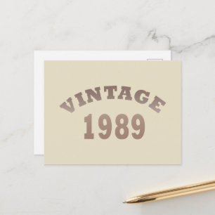 1989 geboren elegantes modernes vintage Geburtstag Feiertagspostkarte