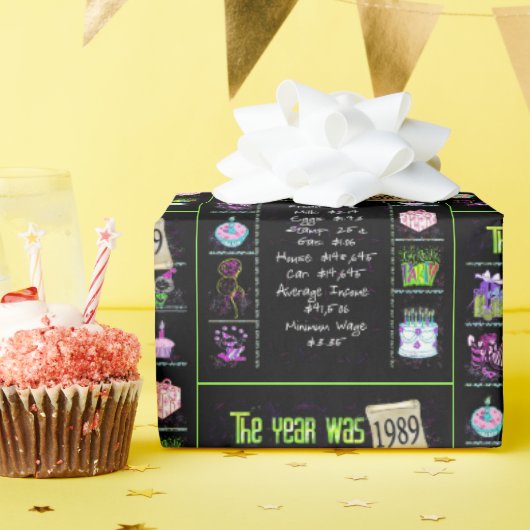 1989 Geburtstagsjahr Trivia Geschenkpapier (Geburtstagsparty)