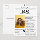 1989 Newspaper Birthday  Postkarte (Vorne/Hinten)
