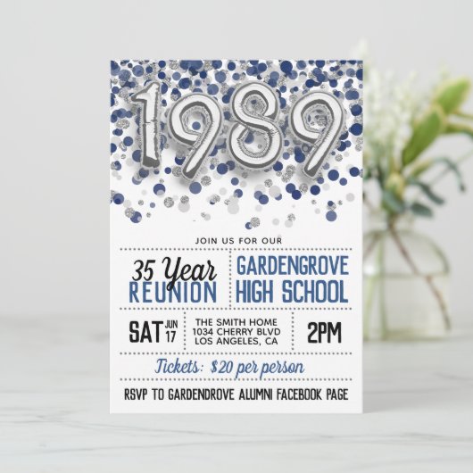 1989 Uni-Wiedersehen Einladung (Stehend Vorderseite)