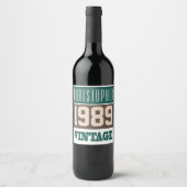 1989 Year of Birth Wine Label Weinetikett (Vorderseite)