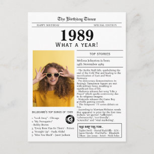 1989 Zeitung zum Geburtstag Postkarte