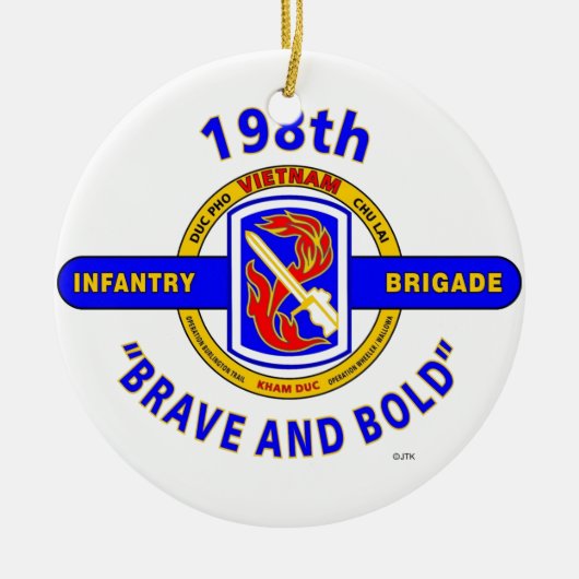 198TH INFANTERIE-BRIGADEN-"TAPFERES UND MUTIGES" KERAMIKORNAMENT (Vorne)