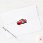 1990-98 Miata Red Car Runder Aufkleber (Umschlag)
