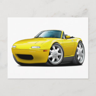 1990-98 Miata Yellow Car Postkarte