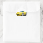 1990-98 Miata Yellow Car Runder Aufkleber (Tasche)