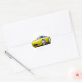 1990-98 Miata Yellow Car Runder Aufkleber (Umschlag)
