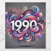 1990: Eine Retro-Futuristische Vision (Label-Set) Weinetikett (Einzelnes Label)