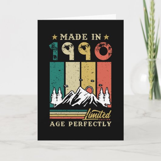 1990 Geboren Geburtstag Karte (Vorderseite)