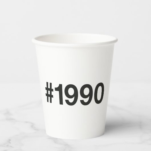 1990 Hashtag 35 Geburtstag Jahrestag Pappbecher (Vorderseite)