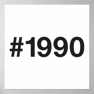 1990 Hashtag 35 Geburtstag Jahrestag Poster