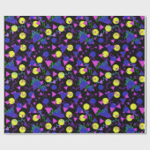 1990 mutige geometrische Dunkelheit Geschenkpapier (Flach)