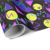 1990 mutige geometrische Dunkelheit Geschenkpapier (Rolleneckpunkt)