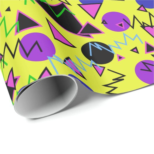 1990 mutiges geometrisches geschenkpapier (Rolleneckpunkt)