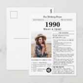 1990 Newspaper Birthday Postcard Postkarte (Vorne/Hinten)