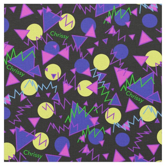 1990 retro Namegewebe Stoff (Nahaufnahme)