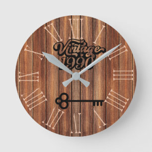 1990 Vintage Acrylmauer-Uhr Runde Wanduhr