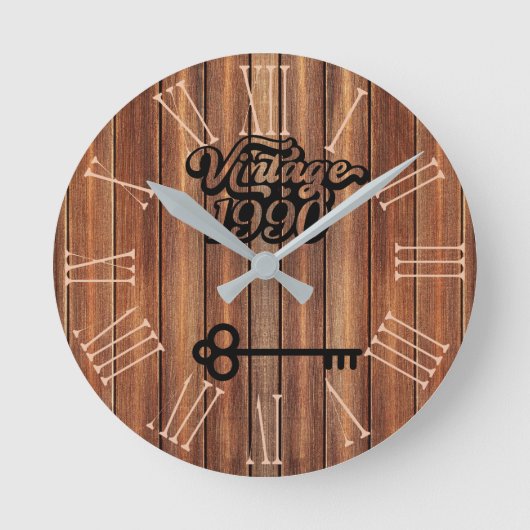 1990 Vintage Acrylmauer-Uhr Runde Wanduhr (Vorderseite)