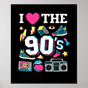 1990er 90er Ich liebe die Neunziger Poster