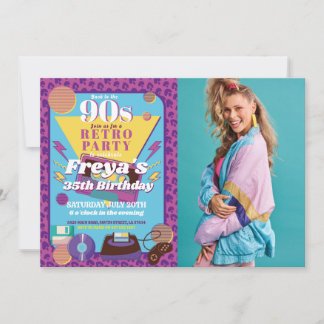 1990er Jahre Geburtstag 90er Jahre Party 90er Jahr Einladung