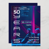 1990er-Jahre House Music 50th Birthday Party Einladung (Vorne/Hinten)