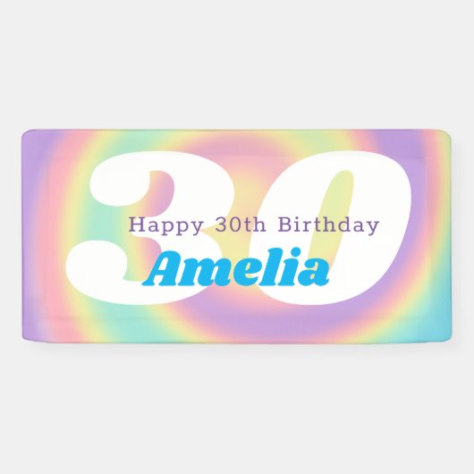 1990er Jahre Iridescent Rainbow 30th Birthday Part Banner (Horizontal)