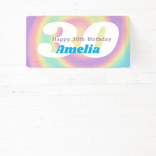 1990er Jahre Iridescent Rainbow 30th Birthday Part Banner (InSitu)