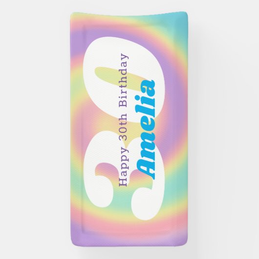 1990er Jahre Iridescent Rainbow 30th Birthday Part Banner (Vertikal)