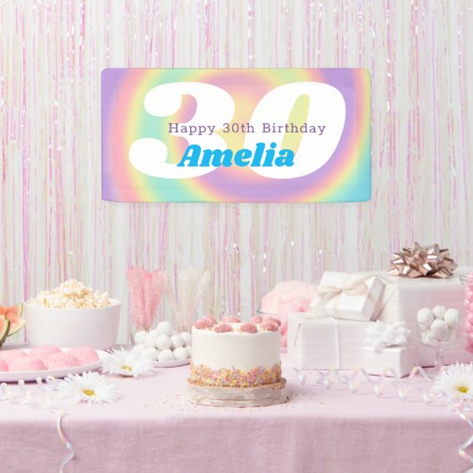 1990er Jahre Iridescent Rainbow 30th Birthday Part Banner (Party)