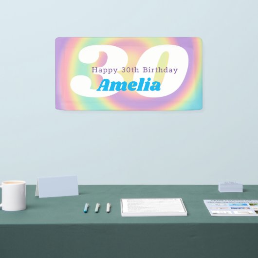 1990er Jahre Iridescent Rainbow 30th Birthday Part Banner (Messe)