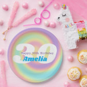 1990er Jahre Iridescent Rainbow 30th Birthday Part Pappteller (Party)