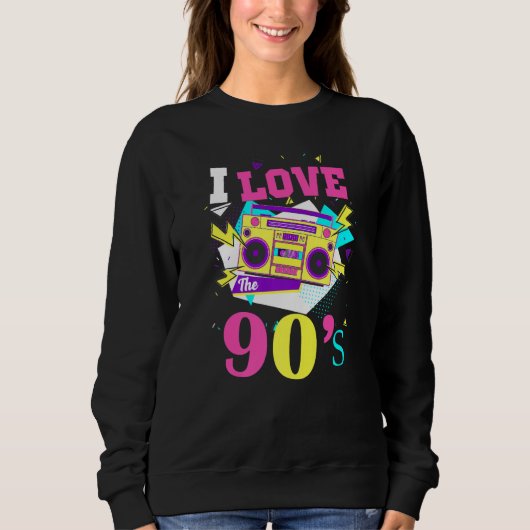 1990's 90s I Heart Nineties I Love The 90's Old Sc Sweatshirt (Vorderseite)
