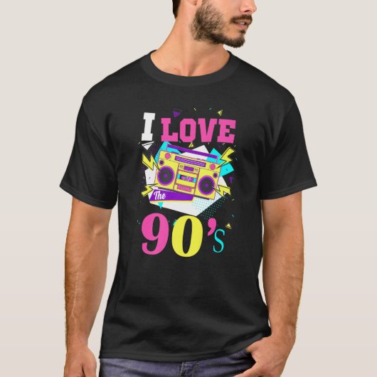 1990's 90s I Heart Nineties I Love The 90's Old Sc T-Shirt (Vorderseite)