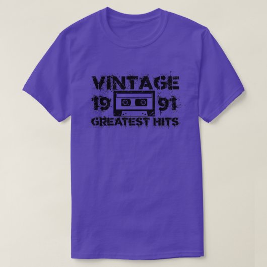 1991 Beste Treffer Vintag Black T-Shirt (Design vorne)