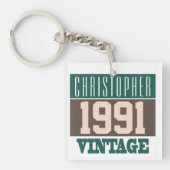 1991 geboren mit Christlichem Namen. Geburtsjahr Schlüsselanhänger (Vorderseite)