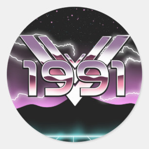 1991 Tech noir Kissen mit Knöpfen Runder Aufkleber