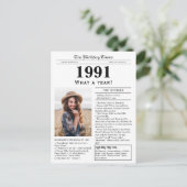 1991 Zeitung Geburtstagskarte Postkarte (Stehend Vorderseite)