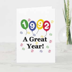 1992 ein großes Jahr zum Geburtstag Karte
