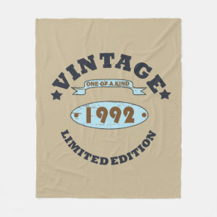 1992 geboren elegantes Vintage-Geburtstagsgeschenk Fleecedecke