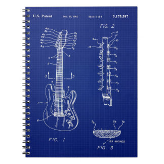 1992 Guitar Blueprint - Niedliches Funny Music Lov Notizblock
