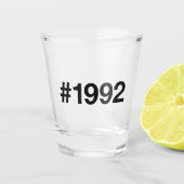 1992 Hashtag 33 Geburtstag Jahrestag Schnapsglas (Vorderseite)