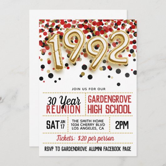 1992 Uni-Wiedersehen Einladung (Vorne/Hinten)